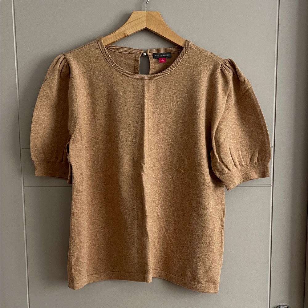 Tan Puff Sleeve Sweater Tee Vince Camuto